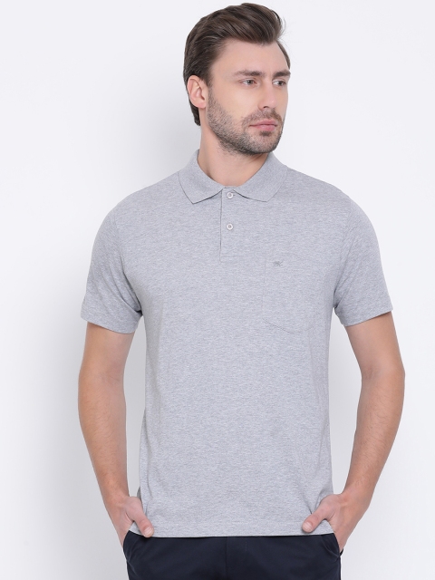 

Monte Carlo Men Grey Solid Polo Collar T-shirt