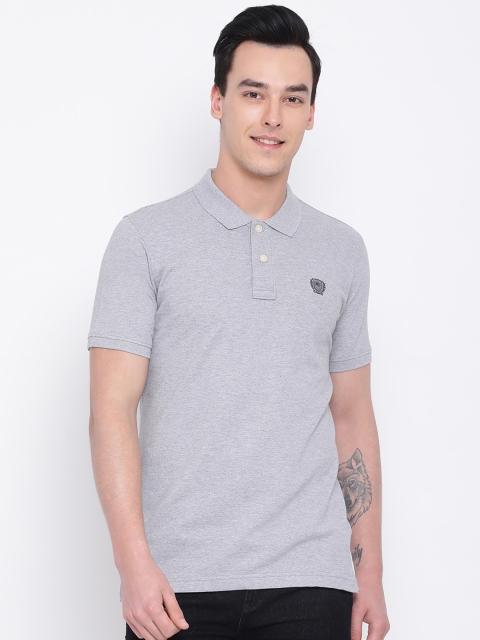 

Monte Carlo Men Grey Solid Polo Collar T-shirt