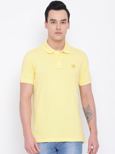

Monte Carlo Men Yellow Solid Polo Collar T-shirt