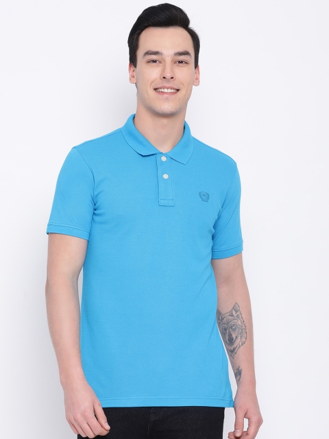 

Monte Carlo Men Blue Solid Polo Collar T-shirt