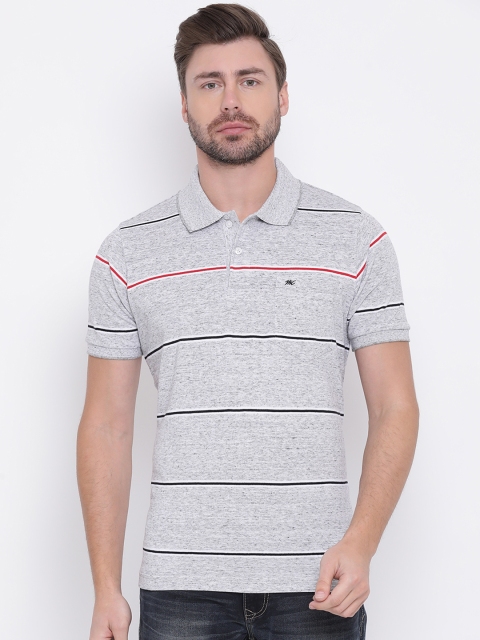 

Monte Carlo Men Grey & Red Striped Polo Collar T-shirt