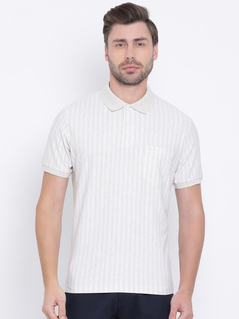 

Monte Carlo Men Grey Solid Polo Collar T-shirt