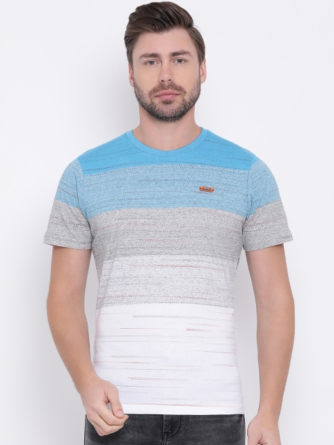 

Monte Carlo Men Blue & White Colourblocked Round Neck T-shirt