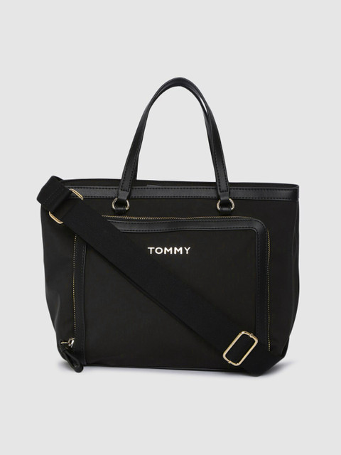 

Tommy Hilfiger Black Solid Handheld Bag