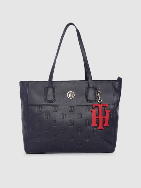 

Tommy Hilfiger Women Navy Blue Self Design Tote Bag