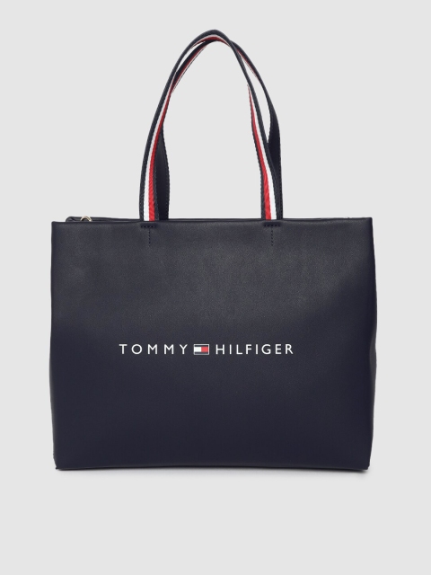 

Tommy Hilfiger Navy Blue Solid Tote Bag