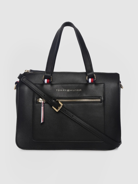 

Tommy Hilfiger Black Solid Satchel