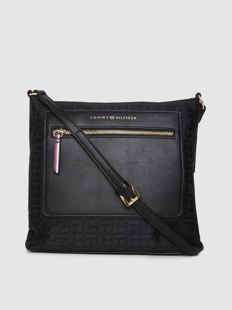 

Tommy Hilfiger Black Self Design Sling Bag