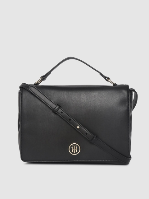 

Tommy Hilfiger Black Solid Satchel