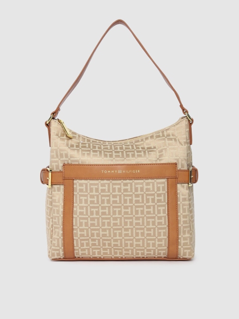 

Tommy Hilfiger Beige Printed Hobo Bag