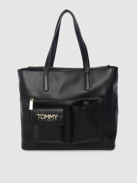 

Tommy Hilfiger Black Solid Tote Bag