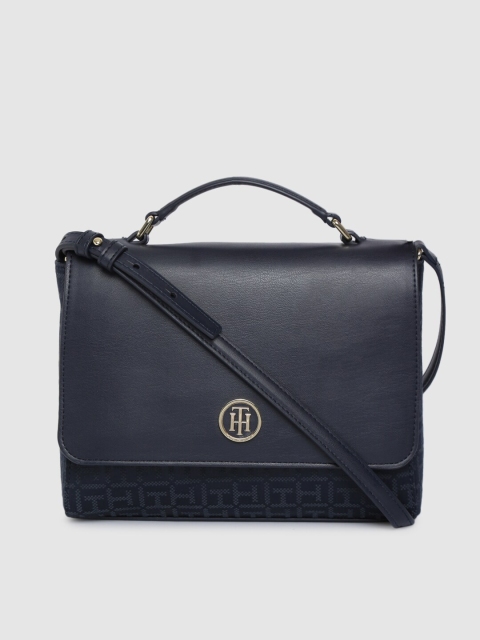 

Tommy Hilfiger Navy Blue Textured Satchel