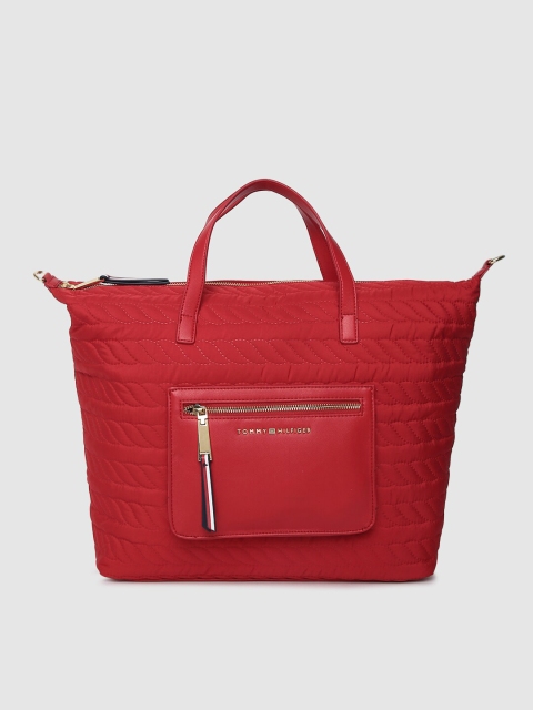 

Tommy Hilfiger Red Textured Handheld Bag