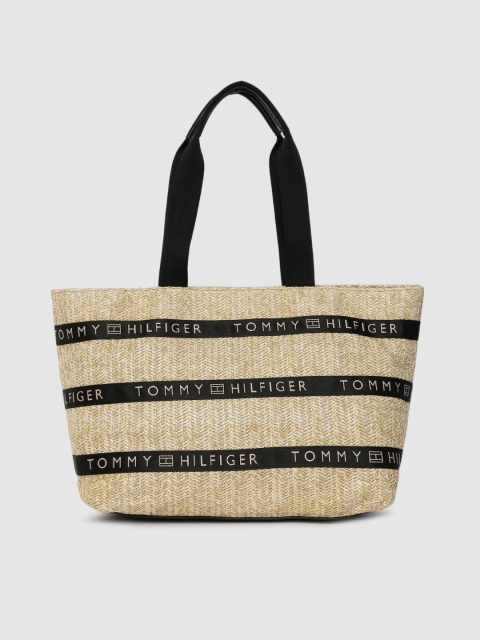 

Tommy Hilfiger Beige & Black Textured Shoulder Bag