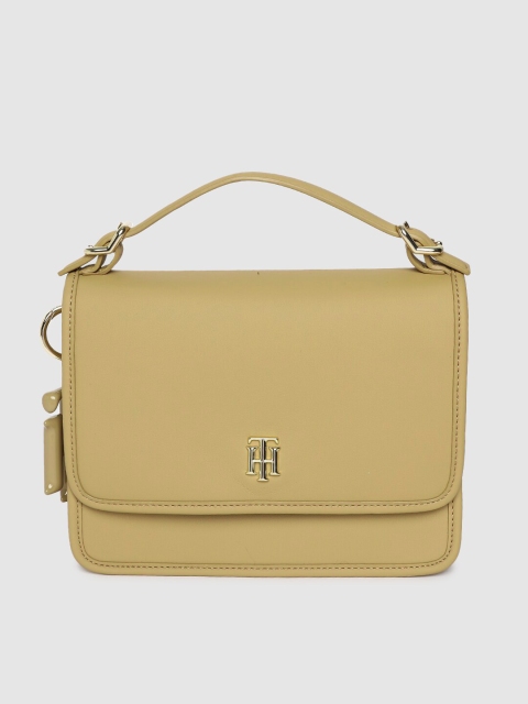 

Tommy Hilfiger Beige Solid Satchel