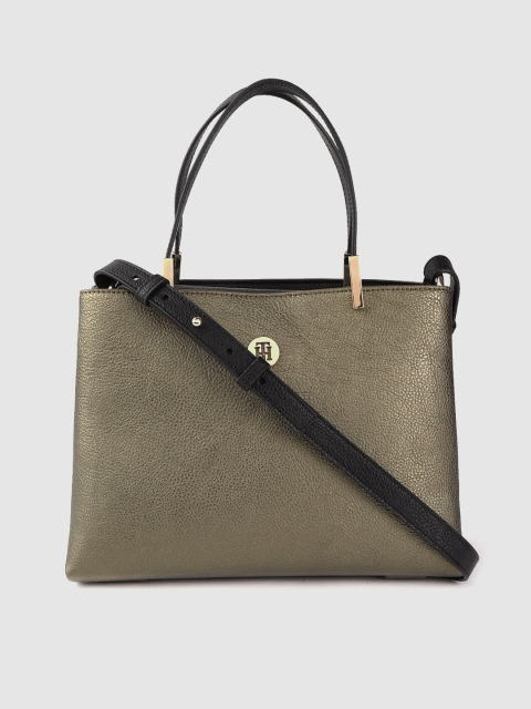 

Tommy Hilfiger Olive Green Solid Handheld Bag