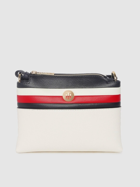 

Tommy Hilfiger White Striped Sling Bag