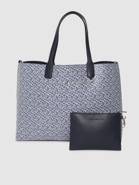 

Tommy Hilfiger Blue Printed Tote Bag & Pouch