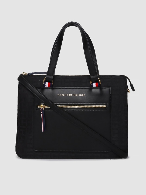 

Tommy Hilfiger Black Printed Handheld Bag