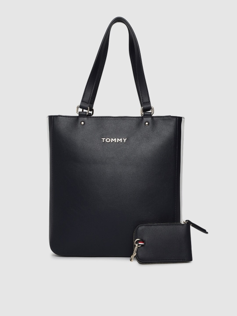 

Tommy Hilfiger Black Solid Tote Bag