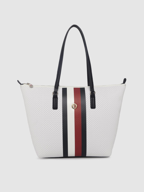 

Tommy Hilfiger White Striped Shoulder Bag
