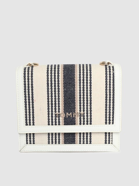 

Tommy Hilfiger Blue & Cream-Coloured Striped Sling Bag