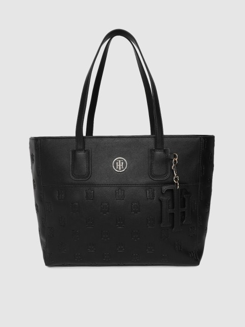 

Tommy Hilfiger Black Self Design Tote Bag