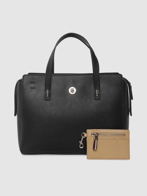 

Tommy Hilfiger Black Solid Handheld Bag