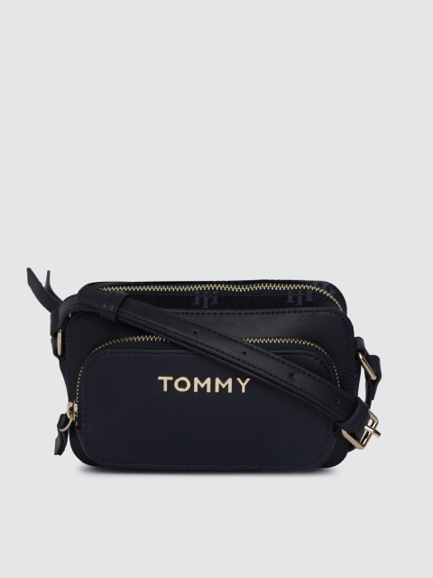 

Tommy Hilfiger Navy Blue Solid Jacquard Sling Bag