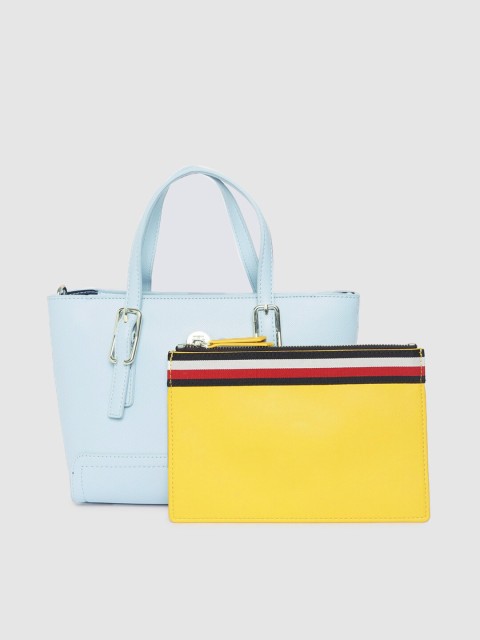 

Tommy Hilfiger Blue Solid Tote Bag & Pouch