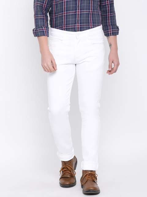 

Monte Carlo Men White Skinny Fit Mid-Rise Clean Look Jeans