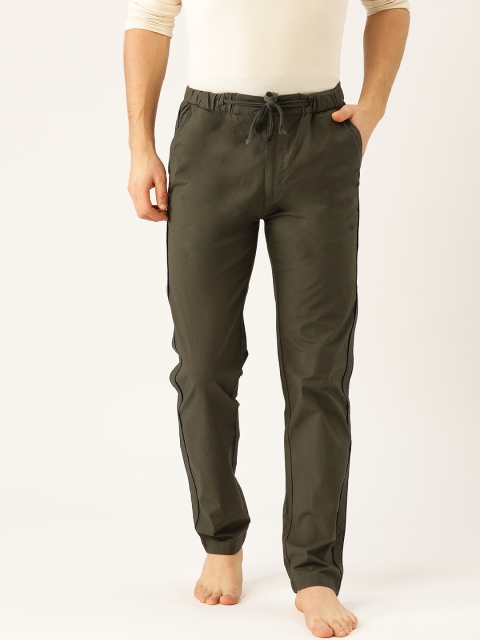 

Monte Carlo Mens Olive Green Solid Lounge Pants