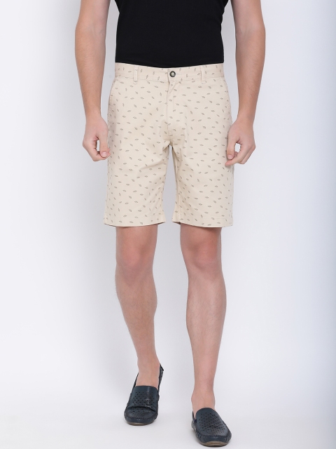 

Monte Carlo Men Beige & Grey Printed Regular Fit Regular Shorts
