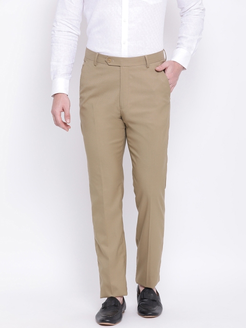 

Monte Carlo Men Khaki Solid Regular Trousers
