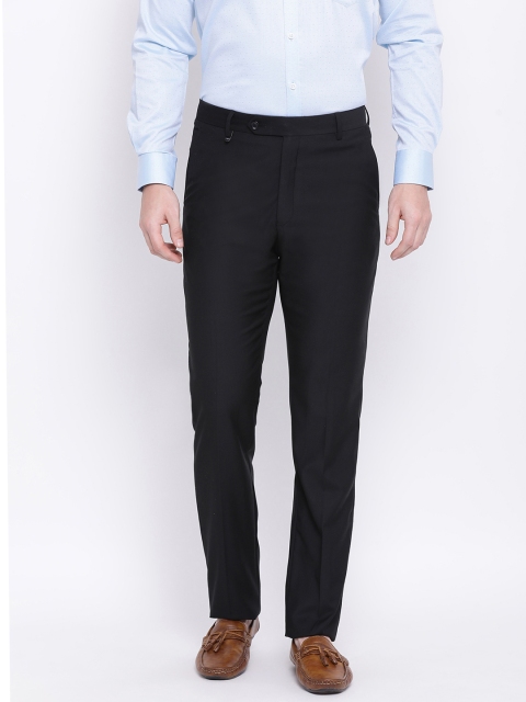 

Monte Carlo Men Black Solid Regular Trousers