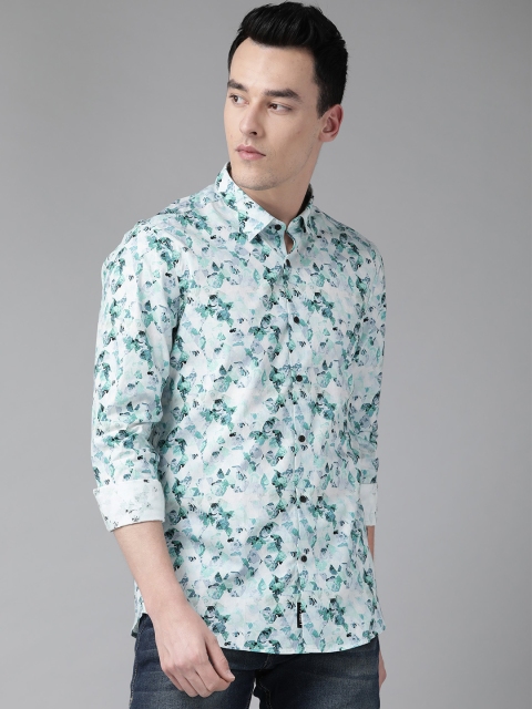 

Blackberrys Men Blue Trim Fit Printed Casual Shirt