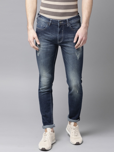 

Blackberrys Men Navy Blue Skinny Fit Low-Rise Mildly Distressed Stretchable Jeans
