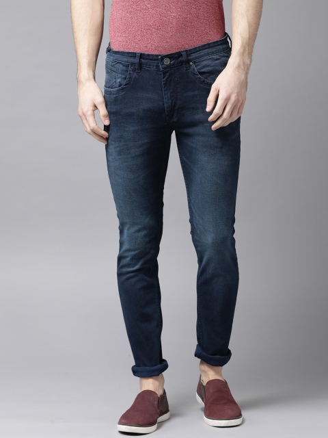 

Blackberrys Men Navy Skinny Fit Low-Rise Clean Look Stretchable Jeans, Navy blue