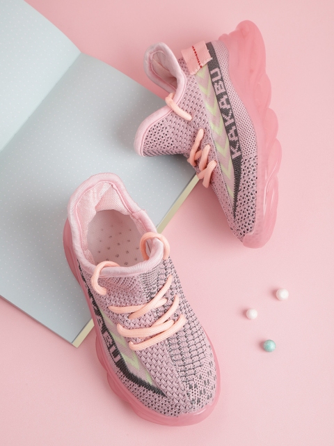 

Hoppipola Girls Pink & Grey Woven Design Sneakers