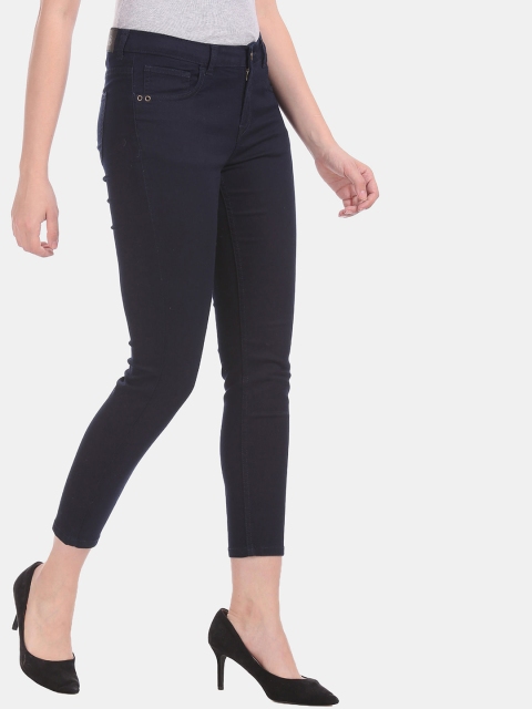 

Sugr Women Navy Blue Skinny Fit Mid-Rise Clean Look Stretchable Jeans