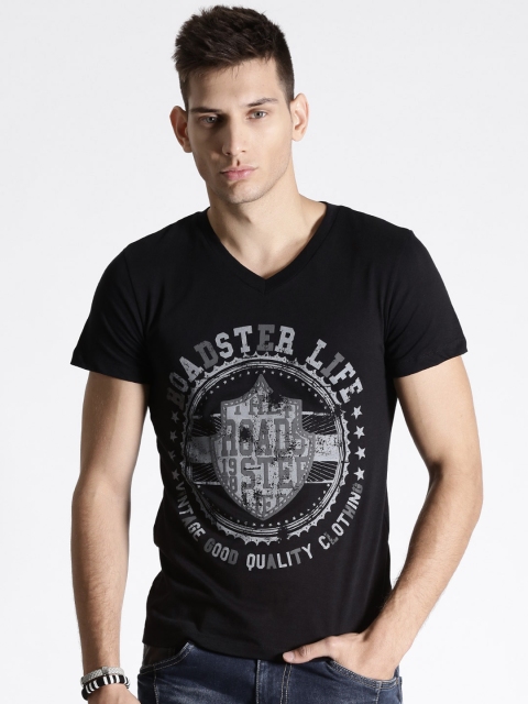 

Roadster Black Printed T-shirt