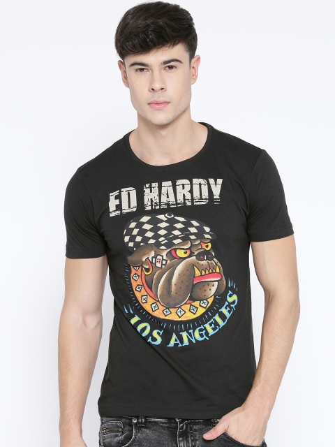 

Ed Hardy Black Printed Pure Cotton T-shirt