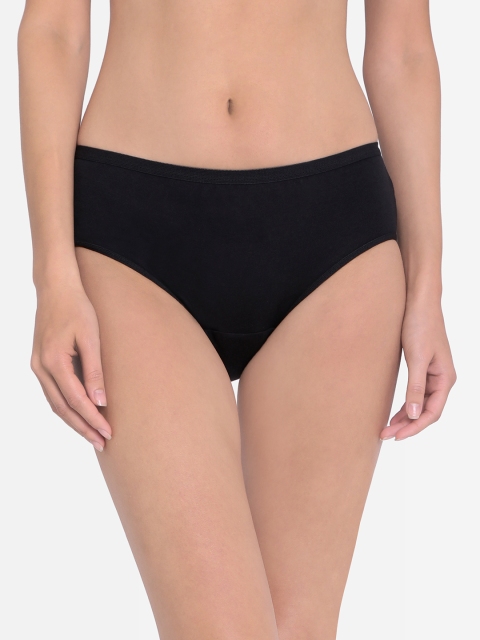 

Red Rose Women Pack of 3 Black Solid Period Briefs Super MC_Black