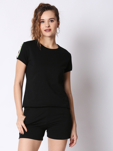 

I like me Women Black Solid Tracksuit