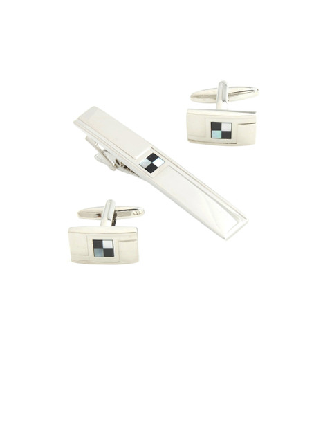 

PELUCHE Men Off-White Rhodium Plated Accessory Gift Set