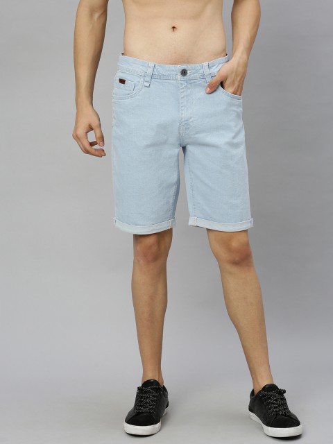 

Roadster Men Blue Washed Regular Fit Denim Shorts