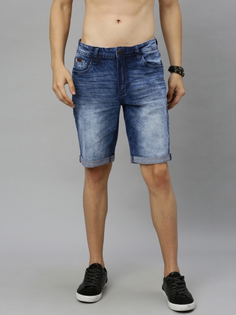 

Roadster Men Blue Solid Regular Fit Denim Shorts