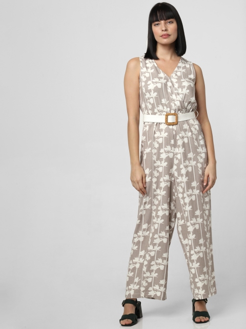 

Vero Moda Women Grey & White Printed Basic Jumpsuit