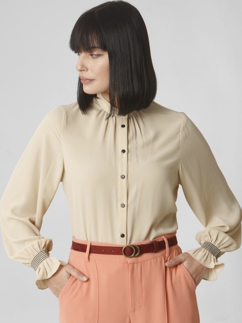 

Vero Moda Women Beige Solid Shirt Style Top