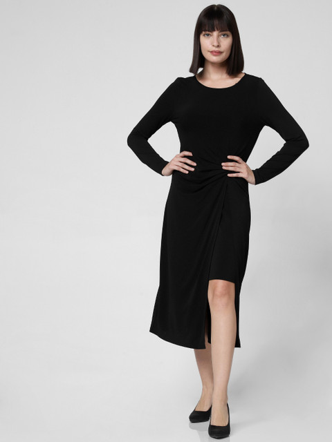

Vero Moda Women Black Solid Fit and Flare Dress